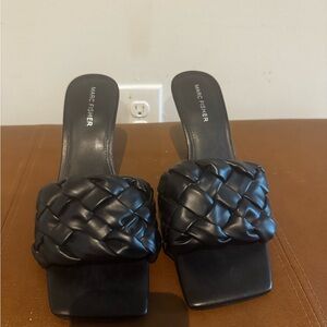 Marc Fisher Black Braided Mules - never worn